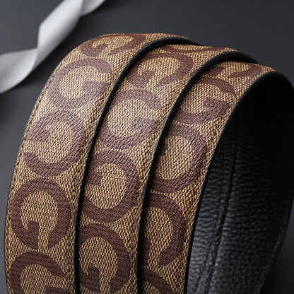 Top-quality cowhide and leather men's belt, fashionable and casual luxury brand jeans belt, multifunctional design men's belt