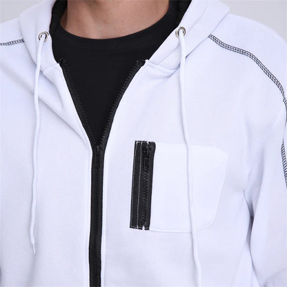 Men's Long Sleeve Zip Up Hoodie Casual Athletic Sweatshirt Hooded Jacket with Pockets Spring Fall Warm Fleece Lined Coat Outwear