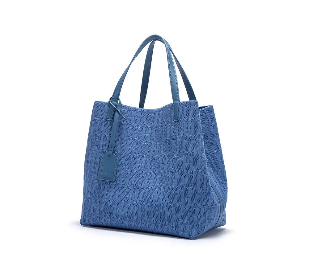 High Quality Craft Large Capacity Handbag Ladies Shoulder Bag Fashion Classic New Pure Color Outer Pocket Ladies Handbag
