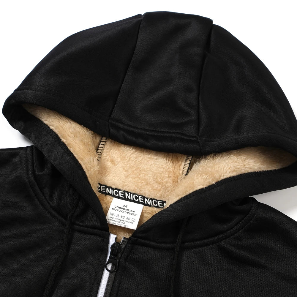 Men's Hoodie Full Zip Hoodie Fleece Jacket Plain Sports & Outdoor Daily Holiday Vintage Streetwear Casual Winter
