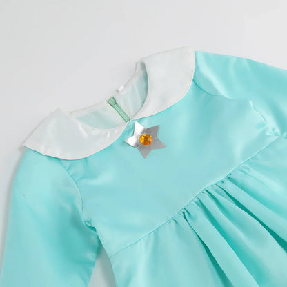 Rosalina Galaxy Princess Dress with Glowing Light Girls Game Role Play Princess Costume Halloween Rosalina Kids LED Light 10T