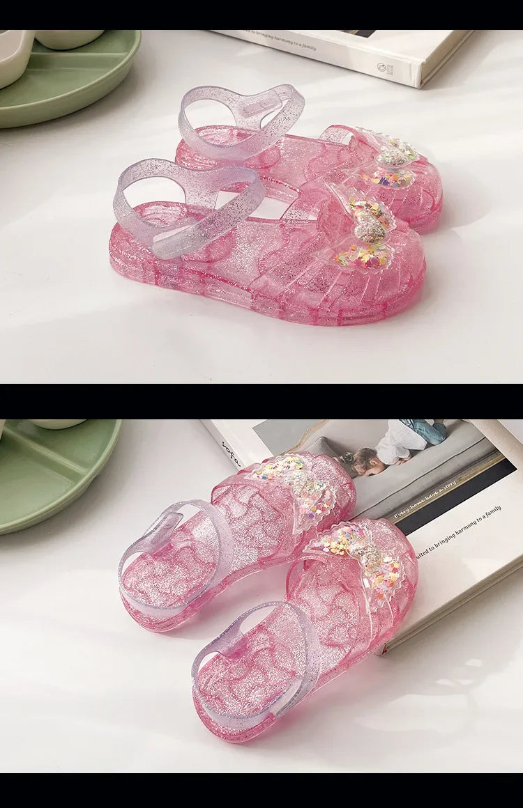 2025 New Summer Children's Sandals Little Princess Shoes Girls Sandals Baby Jelly Shoes Girls Beach Shoes