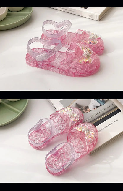 2025 New Summer Children's Sandals Little Princess Shoes Girls Sandals Baby Jelly Shoes Girls Beach Shoes