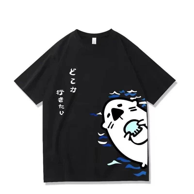 Anime Project Sekai HANASATO MINORI Otter Shirt Cosplay Shirt Costume Women Cute Girl Tops Uniform Short Sleeved T-shirt
