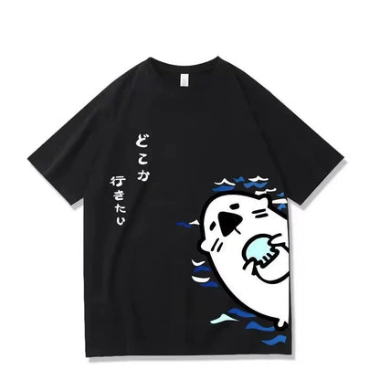 Anime Project Sekai HANASATO MINORI Otter Shirt Cosplay Shirt Costume Women Cute Girl Tops Uniform Short Sleeved T-shirt