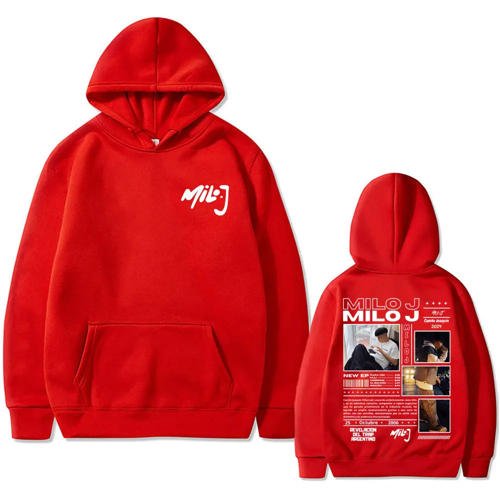 Rapper Milo J 111 Album Graphic Hoodie Men Women Hip Hop Fashion Oversized Hooded Sweatshirt Men's Casual Fleece Cotton Hoodies