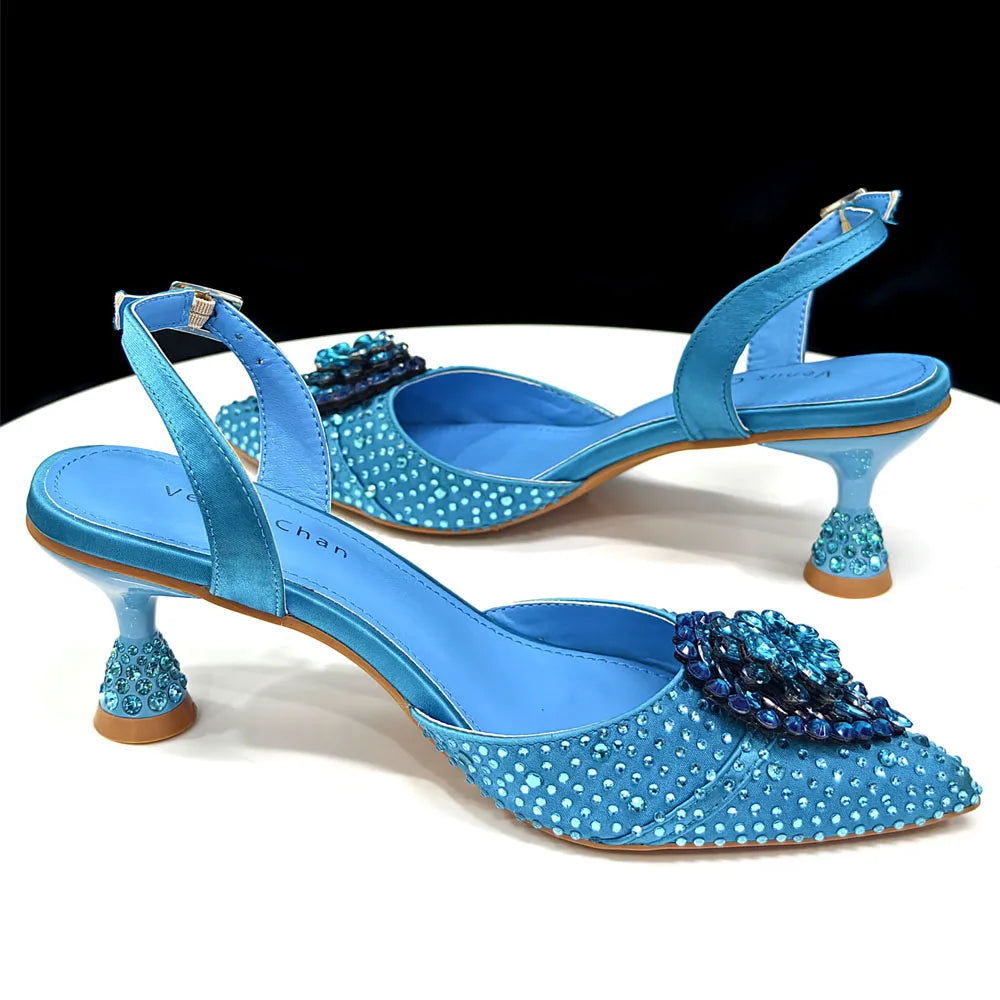 Elegant Italian Design Pink Butterfly Shoes and Bag Set for Women - Perfect for Parties and Weddings