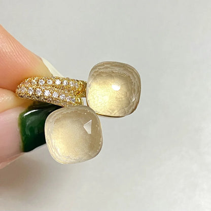 Classic Candy Color Earrings Inlay Transparent Zircon 27Colors Crystal Earrings Rose Gold Plated Fashion Jewelry For Women
