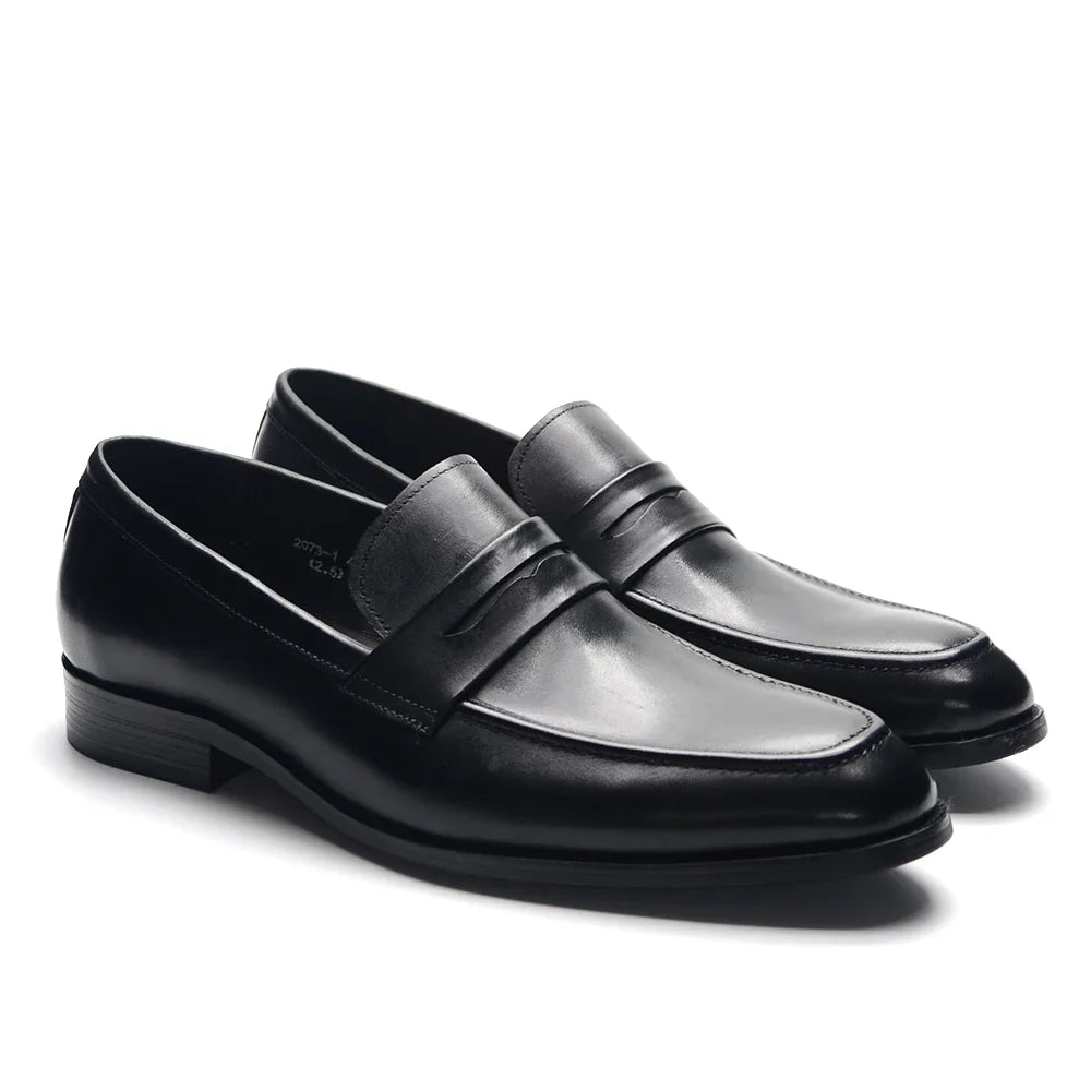 Luxury Brand Slip-On Men's Dress Shoes Genuine Leather Italian Penny Loafers Brown Blue Black Wedding Party Formal Footwear Male