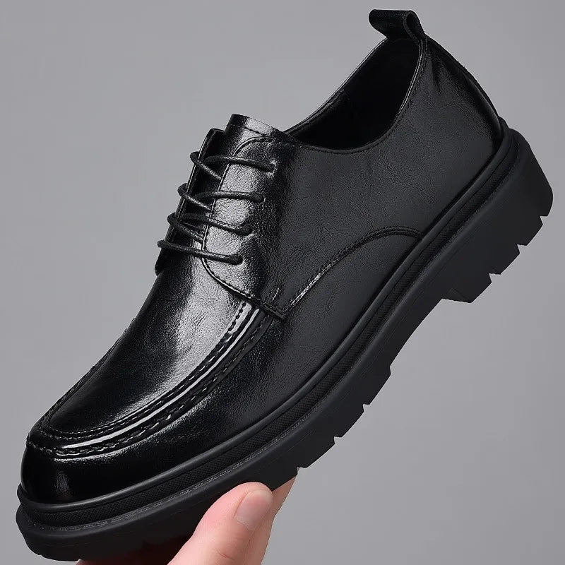 New Men Business Casual Leather Shoes Soft Sole Soft Leather Beanie Shoes Trendy Men Shoes Fashion Driving Shoes Shoes