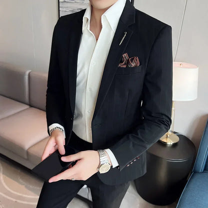 S-7XL Blazer Vest Pants High-end Brand Plaid Retro Business Suit Groom Wedding Party Slim Suit Fashion British Style Performance