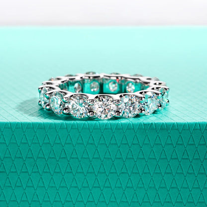 4.5mm D Color Moissanites Eternity Band Ring 925 Sterling Silver Wedding Rings for Women Jewelry Gifts Wholesale