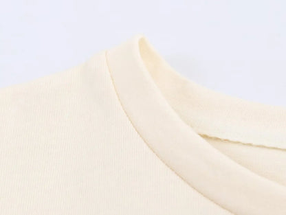 Lace Splice Asymmetry T-shirt  Women Fashion Autumn Winter O-neck loose Tee Top Chic Female Long Sleeved T-Shirts Mjuer