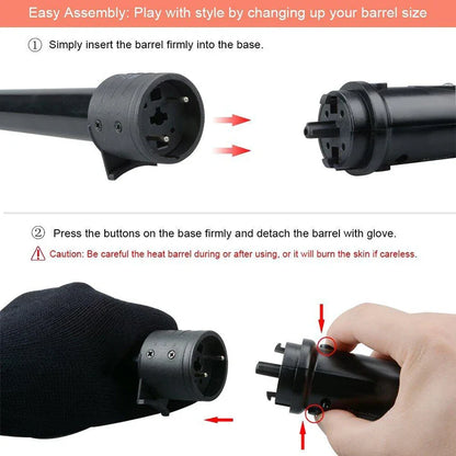 Professional Interchangeable Hair Curling Iron LCD Display Hair Curler Set 5 in 1 Interchangeable Hair Curling