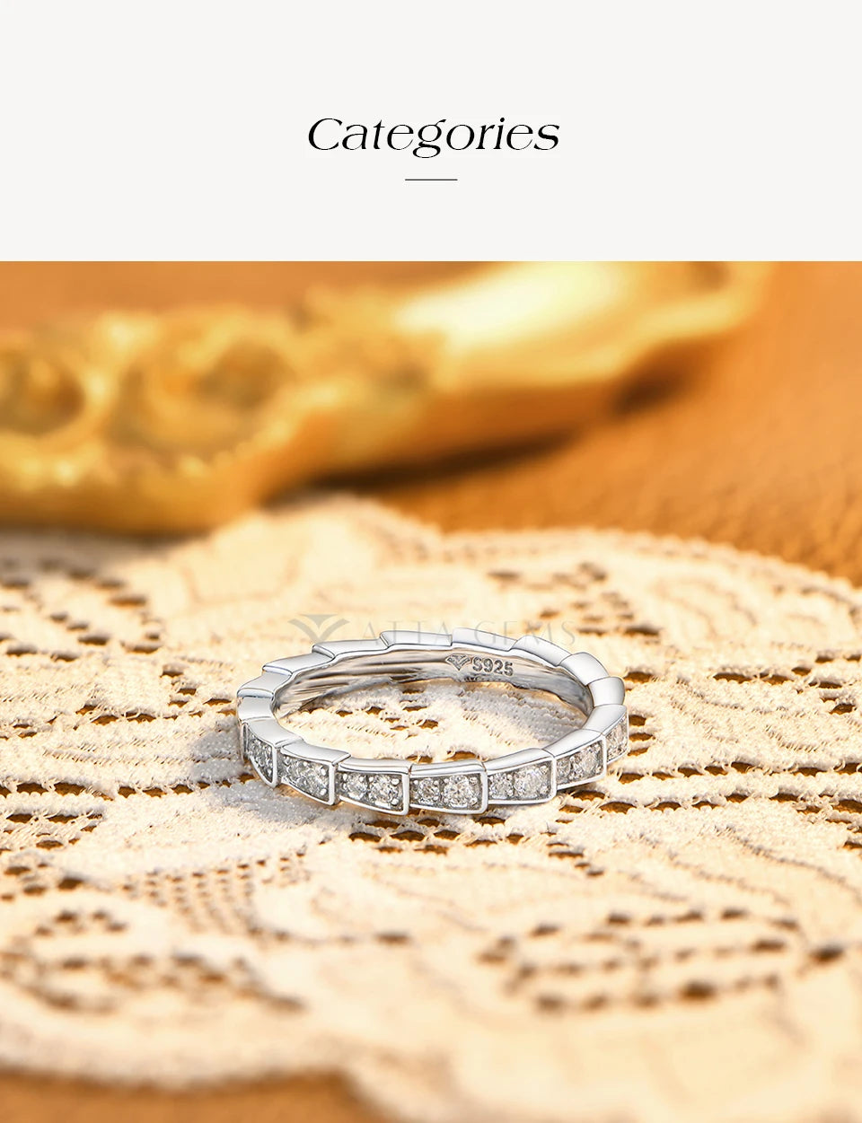 S925 Silver Snake Ring Pave Moissanite Wedding Eternity Band Stackable Luxury Fine Jewelry forWomen Pass Diamond Tester