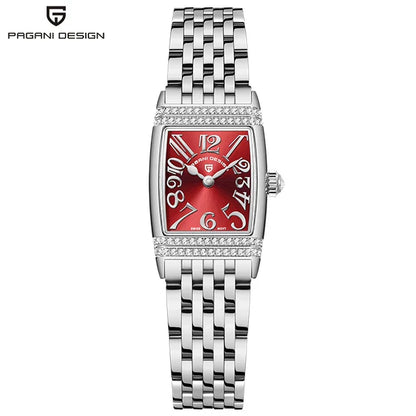 Pagani Design New 22mm Square Women's Quartz Watch Stainless Steel Sapphire Glass 50m Waterproof Women's Quartz Watch