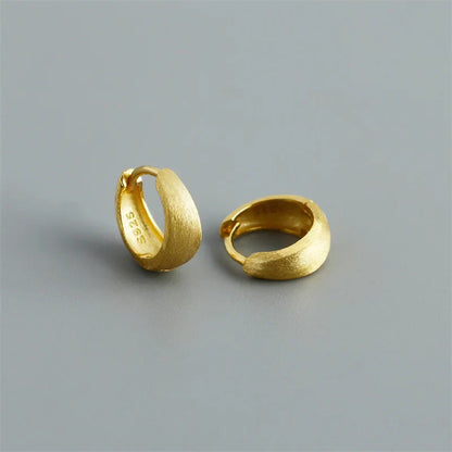 925 Sterling Silver Simple Statement Matte Large Huggies Hoop Earrings for Men Women Fine Gothic Punk Charms S925 Jewelry