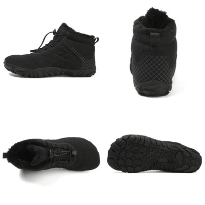 Botas de Caminhada de Inverno Barefoot Masculinas Femininas, Botas de Neve Quentes Sem Salto, Botas de Tornozelo com Biqueira Larga, Impermeáveis Minimalistas