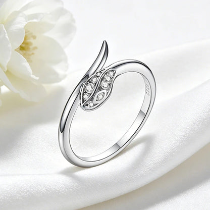 New All Moissanite Serpentine Rings for Women Index Finger Matching Band S925 Sterling Silver Plated 18K Gold Jewelry