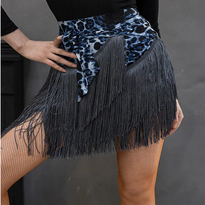 Adult Women's Latin Dance Practice Costume Skirt ter Ne Svel High Waist A-Line Long Dr Irregular Square Dance A...