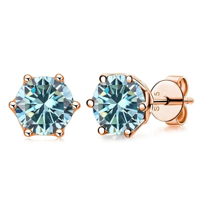 0.5ct-1ct D Color Certified Moissanite Stud Earrings Lab Created Diamond 925 Sterling Silver Gold Plated Wedding Jewelry
