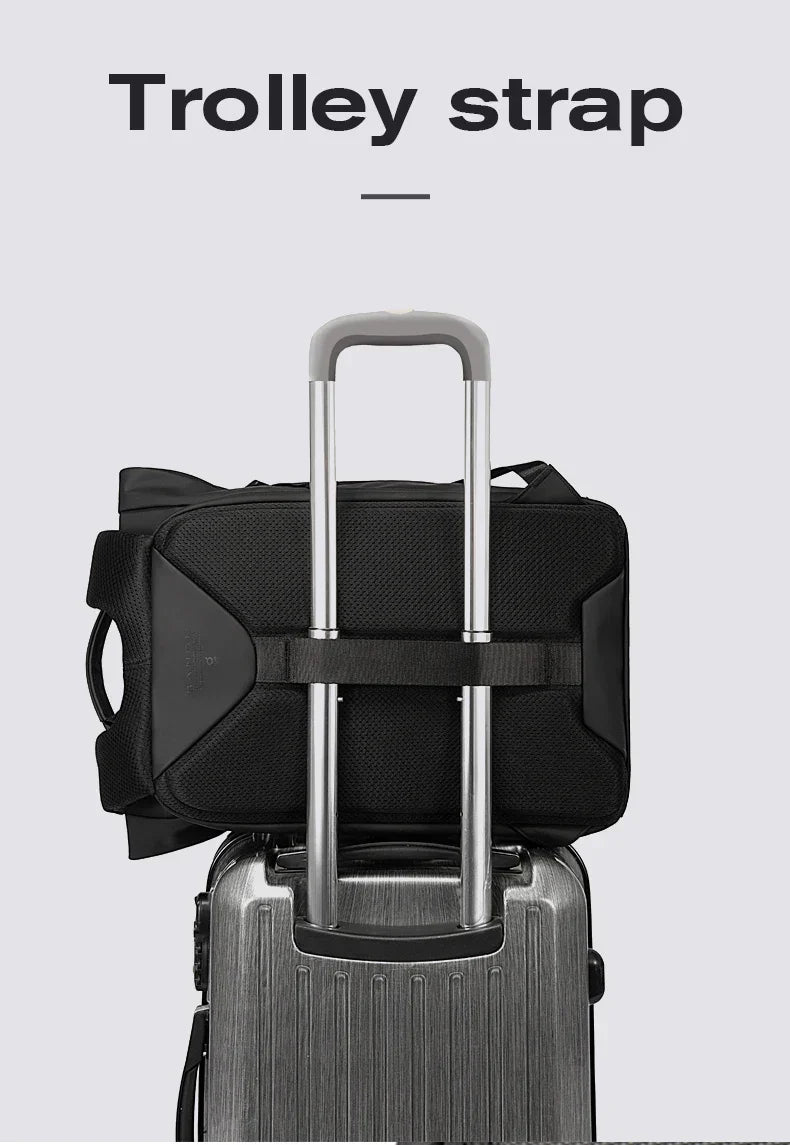 Men Fashion Backpack 15.6 inch Multifunctional Waterproof Backpack Daily Travel Bag Casual School Rucksack with Buckle