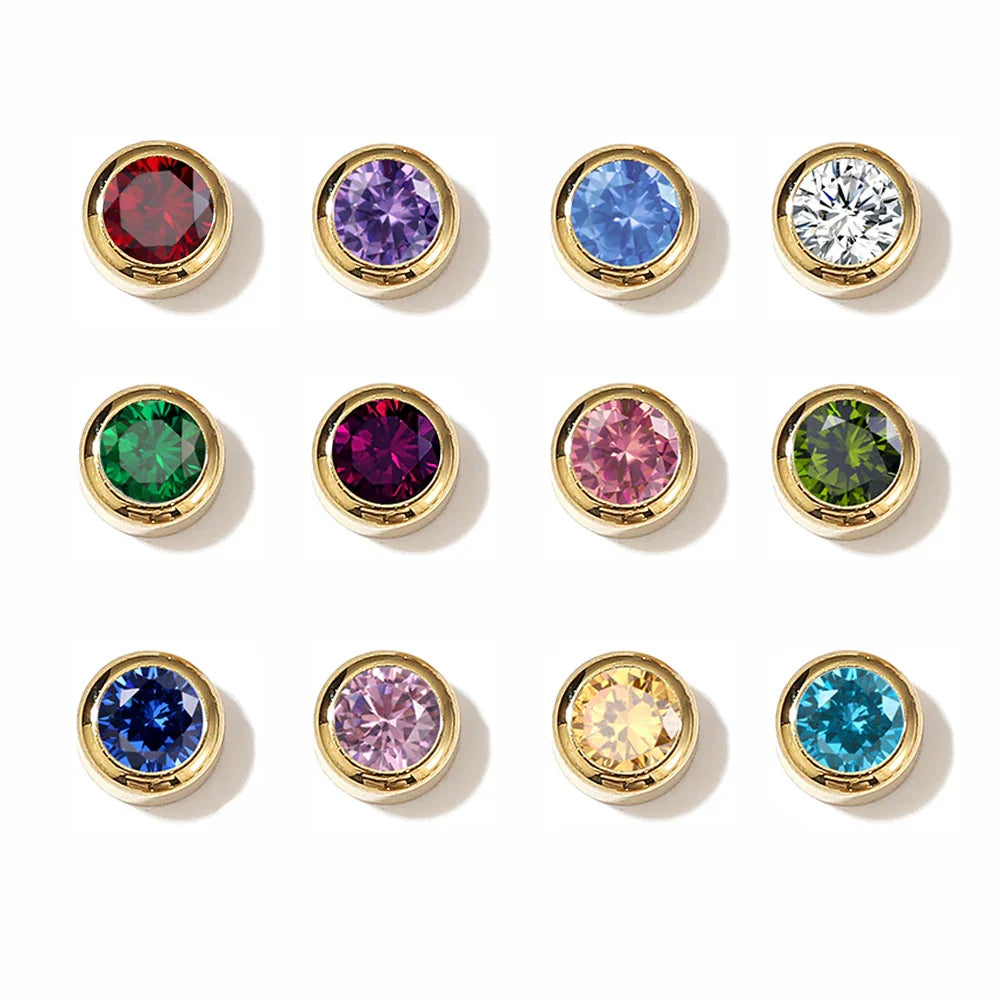 Stainless Steel Charm Crystal Necklace Pendant Birthstone Charms For Jewelry Making Women Earrings DIY Accessories