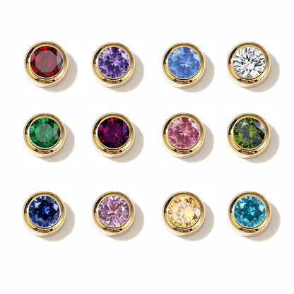 Stainless Steel Charm Crystal Necklace Pendant Birthstone Charms For Jewelry Making Women Earrings DIY Accessories