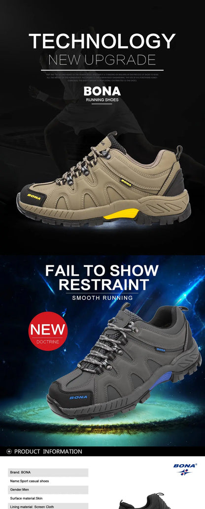 New Arrival Classics Style Men Hiking Shoes Lace Up Men Sport Shoes Outdoor Jogging Trekking Sneakers