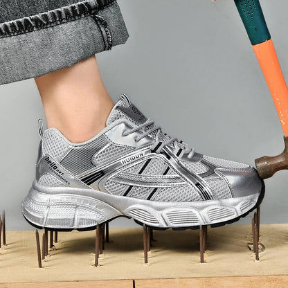 Women tennis work safety Shoes Comfor security shoes woman steel toe Sneakers Lightweigh Breathable Non-Slip summer work boots