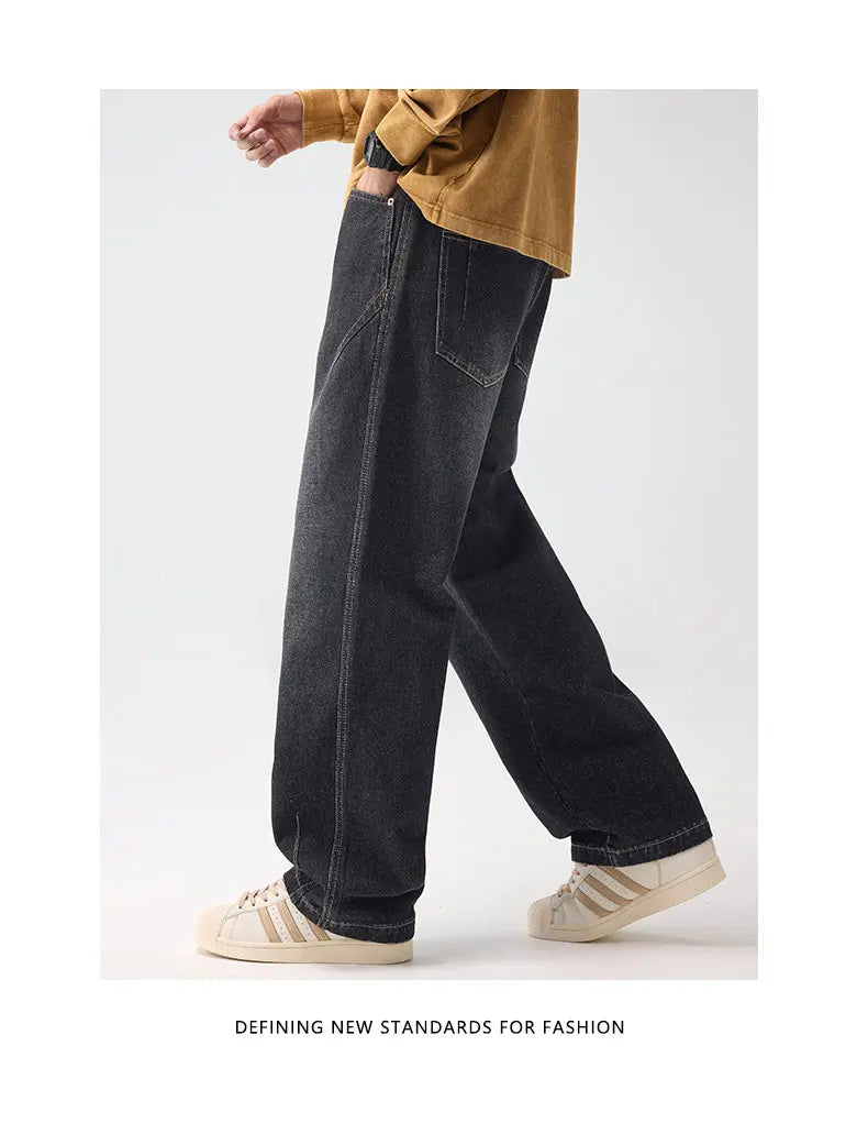 Men's Trendy Jeans All-Season Cotton Blend Straight-Leg Pants - Fashionable Minimalist Versatile Casual Denim Trousers M-4XL