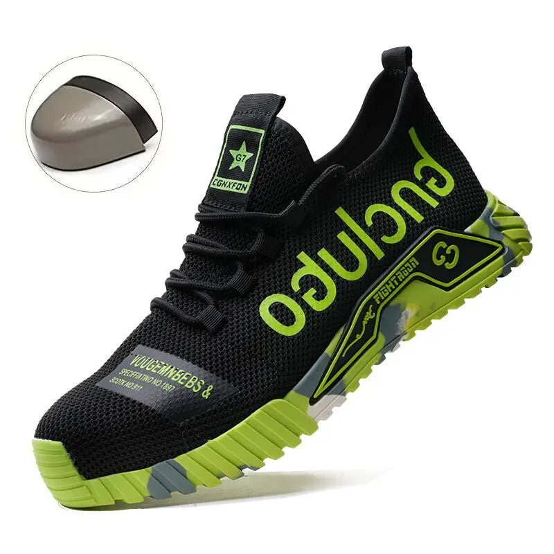 Steel Toe protection Shoes Anti smashing Anti-Puncture Men's Safety Shoes Lightweight Breathable Men's Resistant Work Shoes