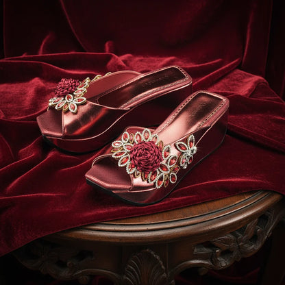 2026 Newest INS Style Wine Color Elegant Women Heels Nigeria Popular Designer African Ladies Shoes And Bag Set for Wedding