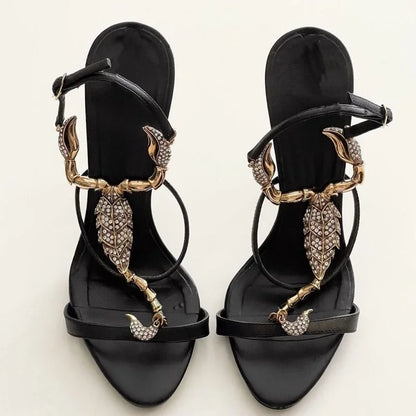 Shiny Crystal Rhinestone Gold Metal Decoration Pumps Sexy Pointed Toe Thin Heel New Arrvials Fashion Women Modern Shoes