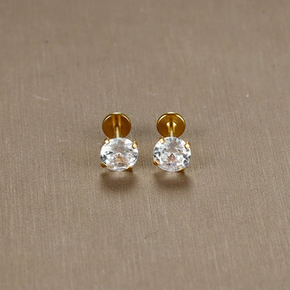 2PC Labret Tragus Stud Earrings 16G Surgical Stainless Steel CZ Crystal  Monroe Helix Cartialge Conch Medusa Lip Body Piercing