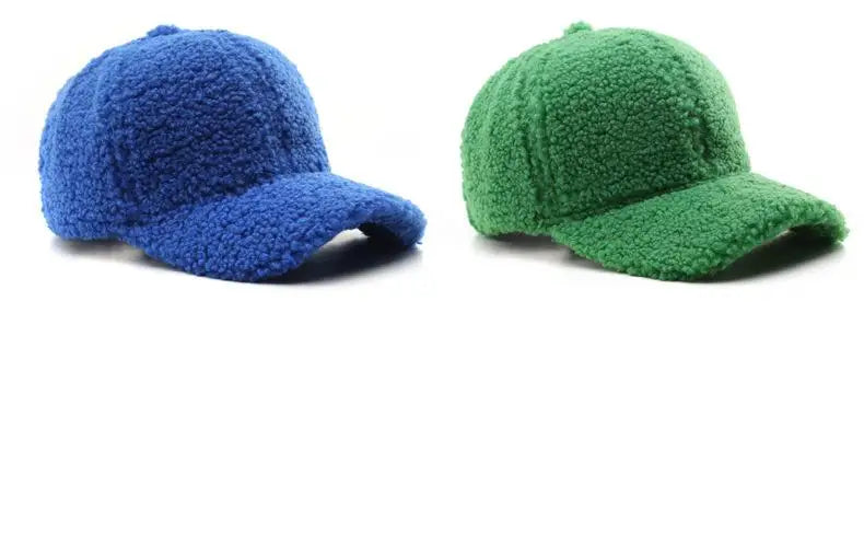 Winter Hats For Women Faux Fur Baseball Cap Female Outdoor Sunshade Keep Warm Solid Color Gorras Casquette Cap Men Casual New
