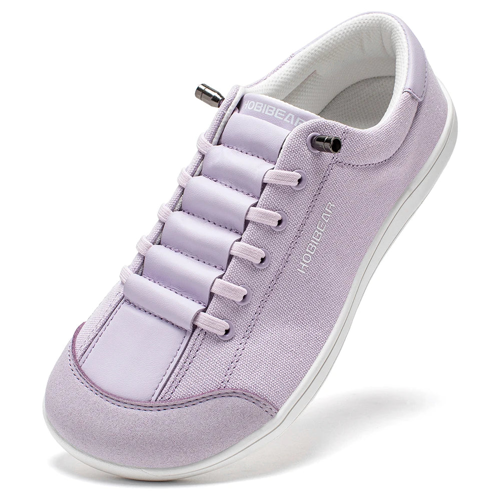 Wide Toe Barefoot Shoes for Unisex Minimalist Artificial Leather Sneakers Lightweight Adjustable Slip On Walking Shoes