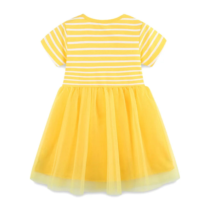 2-7T Summer Princess Girls Dresses Rabbits Kids Vestidos Party Birthday Baby Clothing Embroidery Dress Wedding