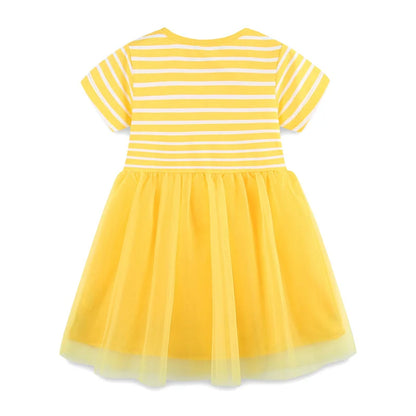 2-7T Summer Princess Girls Dresses Rabbits Kids Vestidos Party Birthday Baby Clothing Embroidery Dress Wedding
