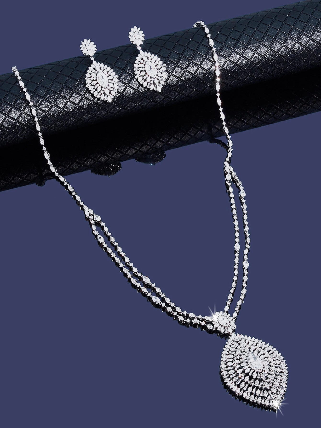 Sweater Long Necklace Earring Jewelry Sets For Women Wedding Party Zircon CZ African Dubai Bridal Jewelry 2024
