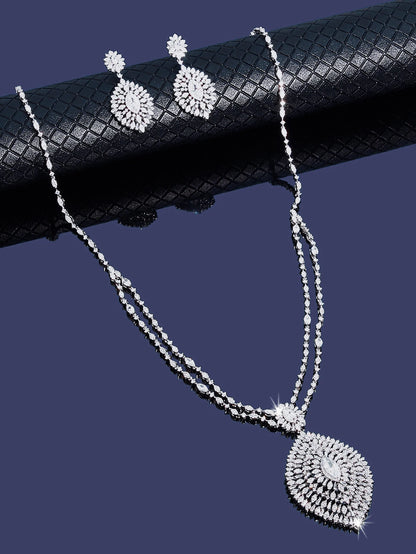 Sweater Long Necklace Earring Jewelry Sets For Women Wedding Party Zircon CZ African Dubai Bridal Jewelry 2024