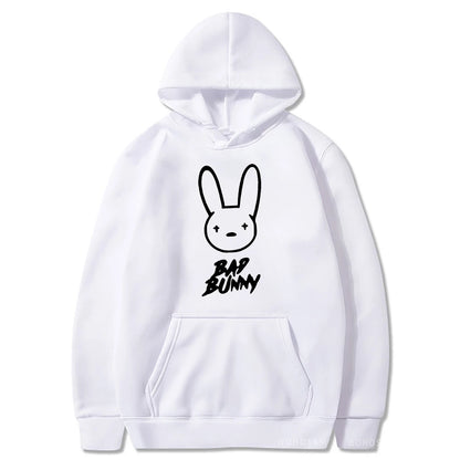 Funny Bad Bunny Hoodie Printed Kawaii Cartoon Harajuku Oversized Streetwear Sweatshirt Korean Style Long Sleeve Women Men Hoody