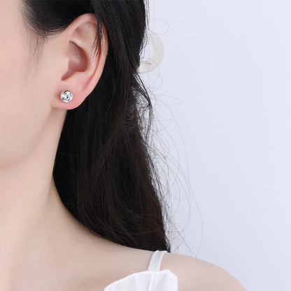 Oval Round Bezel 0.5CT Moissanite Stud Earrings for Women 925 Silver Plated 18k Pass Diamond Test Bubble Ear Jewelry Gift