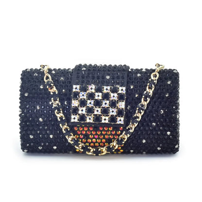 Italian Shoe and Bag Set for Party in Women Ladies Party Shoes with Matching Bag Decorated with Rhinestone Pointed Toe Pumps