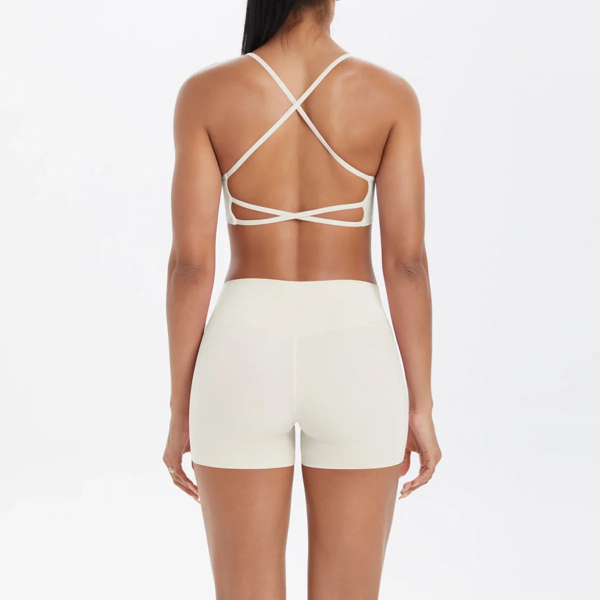 2PCS Yoga Clothes  Halter Yoga Top Set Fitness Gym Suit Crossover Back Sports Underwear Workout Gym Shorts Fitness High Waist