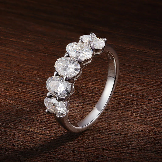 D VVS1 4*6mm Oval Moissanite Rings for Women Fine Jewelry Engagement Wedding Eternity Bands with GRA s925 Slive Ring