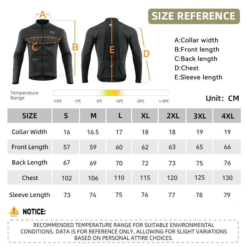 Bicycle Jersey Fall/Winter Fleece Cycling Clothing Thermal Long Sleeve Cycling Clothing Warmer Windproof Sportswear