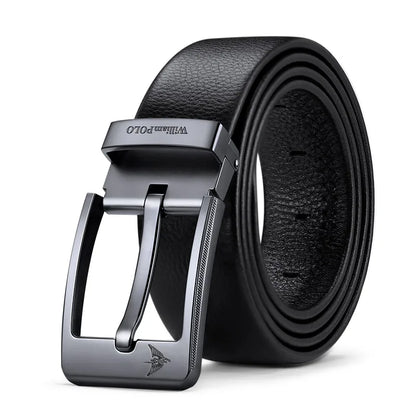 Men's leather casual belt, fashionable needle buckle business belt, personalized denim belt