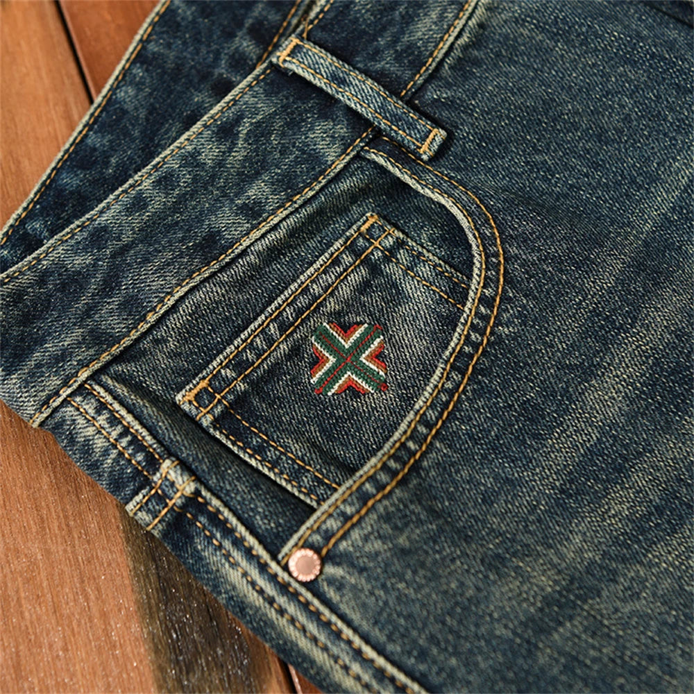 men's autumn pants new vintage washed blue jeans for men winter Trousers male fashion jeans homme  casual pants
