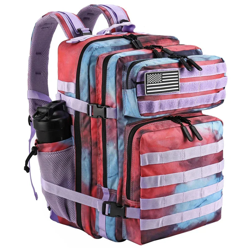 45L Tactical Backpack for Men and Women Large Athlete Gym Bag Outdoor Sports Hiking Survival Rucksack with Bottle Holder